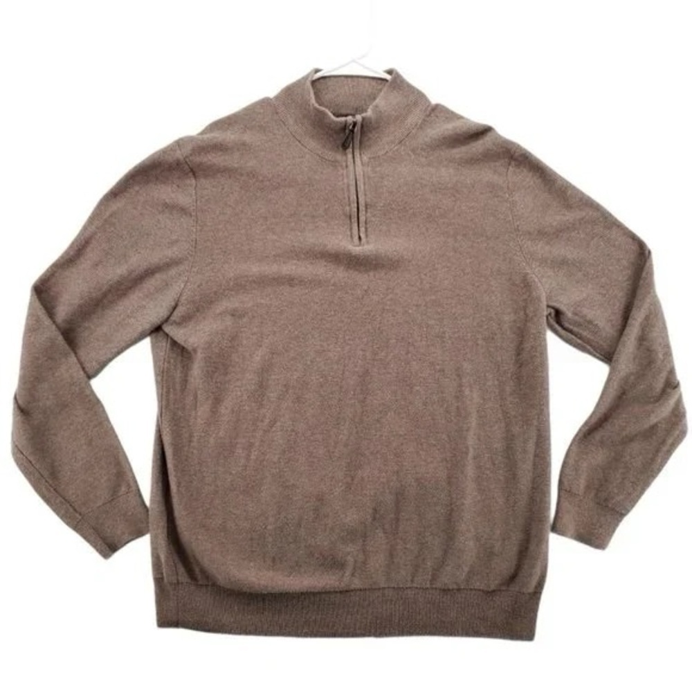 Men's Classic Zip-Up Sweater in Brown